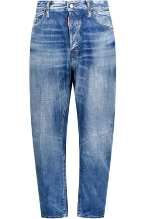 Dsquared2 Jeans, Herre, Blå, 2XL, Denim, Blå Cropped Denim Jeans