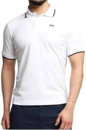 La Martina Top, Herre, Hvid, 2XL, Bomuld, Kortærmet Polo Skjorte Hvid Herre