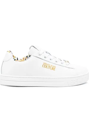 VERSACE Sko, Dame, Hvid, 39 EU, Uld, Hvide Court Sneakers til Kvinder