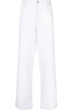 Isabel Marant Jeans, Herre, Hvid, W32, Denim, Hvide Denim Jeans med Logo Patch