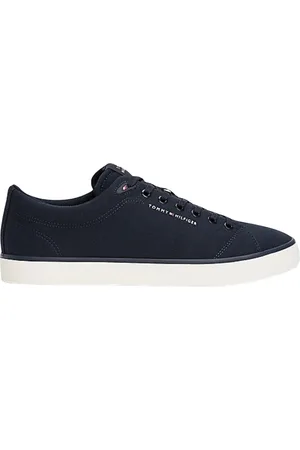 Tommy Hilfiger Sko, Herre, Blå, 42 EU, Bomuld, Lærred Lave Top Sneakers
