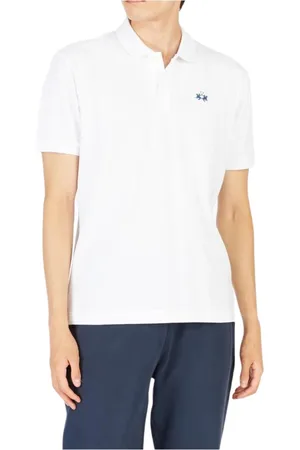 La Martina Top, Herre, Hvid, XL, Bomuld, Klassisk Pique Polo Skjorte Hvid Mænd