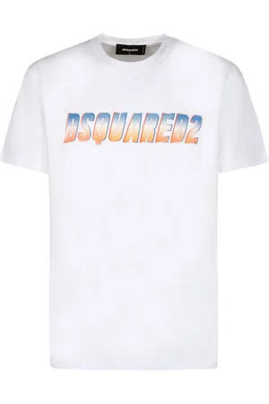 Dsquared2 Top, Herre, Hvid, M, Bomuld, Hvid Logo Print T-Shirt