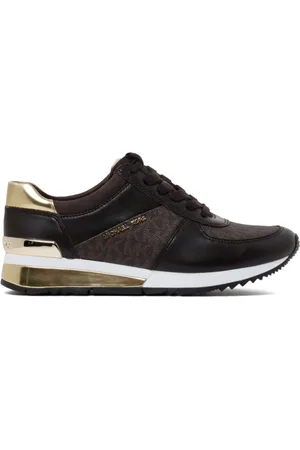 Michael Kors Sko, Dame, Brun, 36 EU, Uld, Brun Allie Sneakers med Monogram Mønster