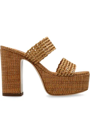 Casadei Sko, Dame, Brun, 36 EU, Læder, Platform tøfler Goldeneye