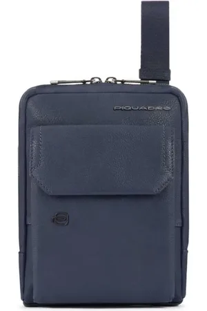 Piquadro Taske, Herre, Blå, ONE SIZE, Læder, Blå læder iPad Mini Crossbody taske