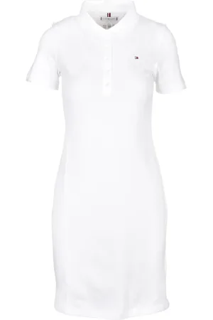 Tommy Hilfiger Kjole, Dame, Hvid, L, Bomuld, Dametøj