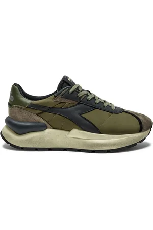 Diadora Sko, Herre, Grøn, 43 EU, Læder, Vintage Stil Grøn Læder Sneakers