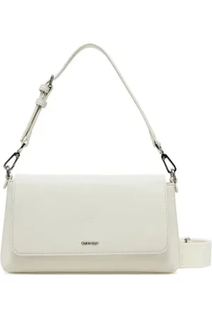 Calvin Klein Taske, Dame, Hvid, ONE SIZE, Uld, Konvertibel Skuldertaske Hvid Kridt