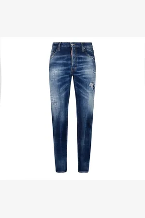 Dsquared2 Jeans, Herre, Blå, L, Denim, Marineblå Denim Jeans Tapered Ben