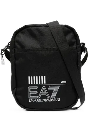 EA7 Taske, Herre, Sort, ONE SIZE, Uld, Casual Sort Skuldertaske med Logo