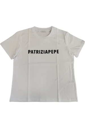 Patrizia Pepe Top, Dame, Hvid, S, Bomuld, Kortærmet hvid bomuldst-shirt til kvinder