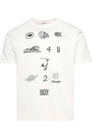 BODE Top, Herre, Hvid, L, Ecru Crew Neck T-shirt Korte Ærmer