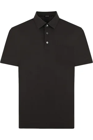 Ermenegildo Zegna Top, Herre, Brun, M, Bomuld, Brun Polo Skjorte med Frontlomme