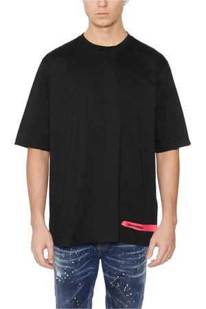 Dsquared2 Top, Herre, Sort, 2XL, Bomuld, Vintage Lace U-Single Merino Silk T-Shirt