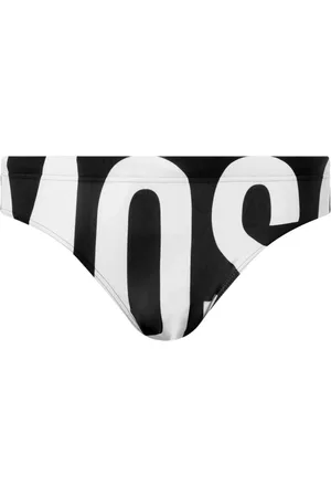 Moschino Badetøj, Herre, Sort, 2XL, Maxi Logo Sort Swim Slip