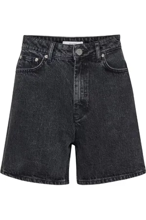 Gestuz Shorts, Dame, Sort, W30, Denim, Sort Vasket Højtaljet Denim Shorts