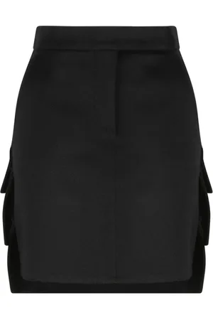 Max Mara Nederdel, Dame, Sort, 2XS, Sort Kort Nederdel med Flæser
