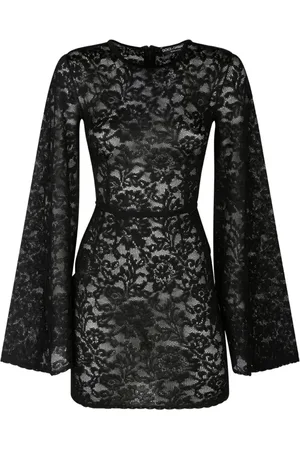 Dolce & Gabbana Kjole, Dame, Sort, XS, Sort Blonde Minikjole