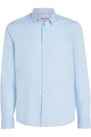 Calvin Klein Skjorte, Herre, Blå, S, Uld, Stilfulde Skjorter