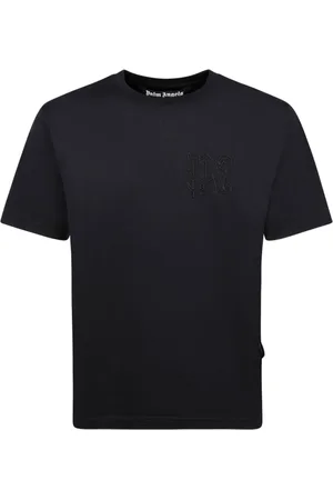 Palm Angels Top, Herre, Sort, S, Broderet Logo Sort T-shirt