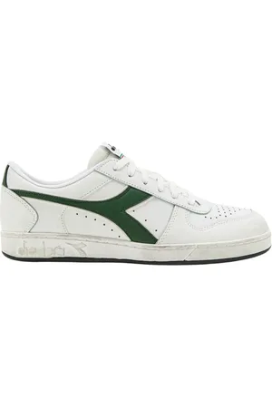 Diadora Sko, Herre, Hvid, 41 EU, Læder, Vintage Basketball Style Læder Sneakers