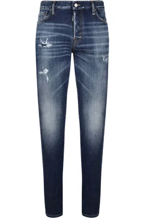 Dsquared2 Jeans, Herre, Blå, 2XL, Bomuld, Blå Skinny Distressed Jeans