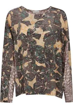 DRIES VAN NOTEN Bluser & Skjorter, Dame, Brun, M, Brun Silkeskjorte Elegant Stil