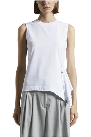 PESERICO SIGN Top, Dame, Hvid, L, Bomuld, Bi-elastisk bomuldsjersey top