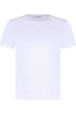 Max Mara Top, Dame, Hvid, XS, Bomuld, Hvid Nerina T-shirt med Logo Broderi