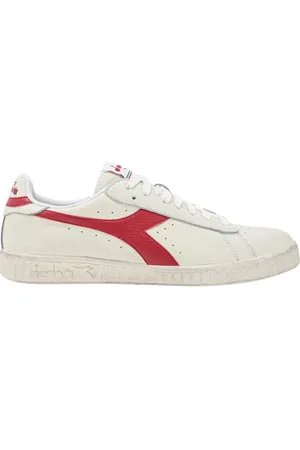 Diadora Sko, Herre, Hvid, 41 EU, Læder, Vintage Læder Sneakers Hvid Rød