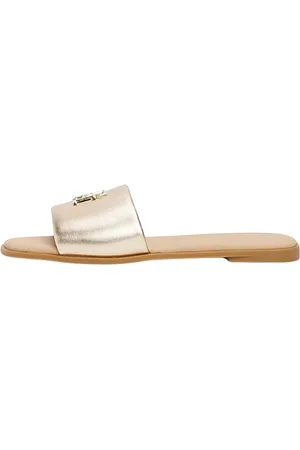 Tommy Hilfiger Sko, Dame, , 41 EU, Læder, Metallic Læder Mule med TH Logo
