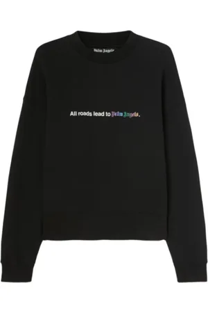 Palm Angels Sweathshirts & Hoodies, Herre, Sort, M, Sort Sweater All Roads Crewneck