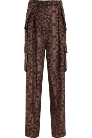 DRIES VAN NOTEN Bukser, Dame, Flerfarvet, M, Sort Silke Cargo Bukser
