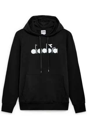 Diadora Sweathshirts & Hoodies, Herre, Sort, XL, Bomuld, Sort Bomuld Logo Hættetrøje
