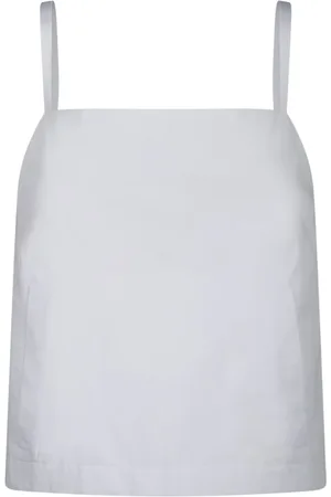 Sportmax Top, Dame, Hvid, S, Bomuld, Hvid Bomuldscanvas Top med Stropper