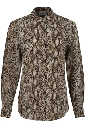 Isabel Marant Bluser & Skjorter, Dame, , S, Uld, Python Print Silke Skjorte
