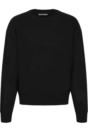 Palm Angels Strik, Herre, Sort, XL, Uld, Monogram Print Crew Neck Jumper
