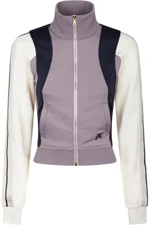 Palm Angels Sweathshirts & Hoodies, Dame, Flerfarvet, M, Uld, Monogram Track Jacket, Farveblok Design