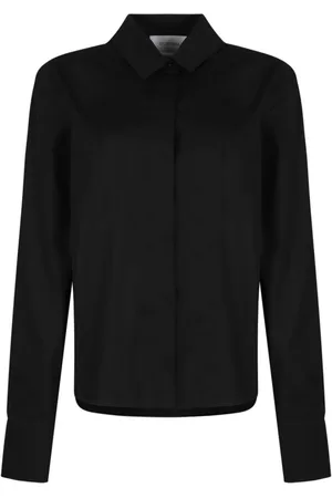 Sportmax Bluser & Skjorter, Dame, Sort, XS, Bomuld, Sort Oversize Poplin Skjorte
