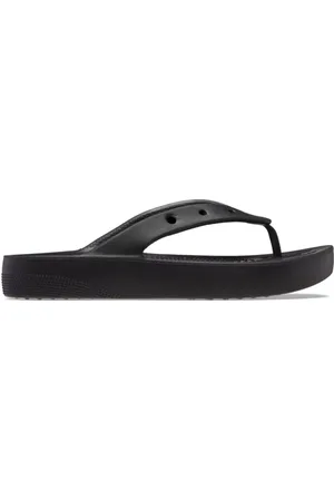 Crocs Sko, Dame, Sort, 34 EU, Klassiske Platform Flip Sandaler Sort
