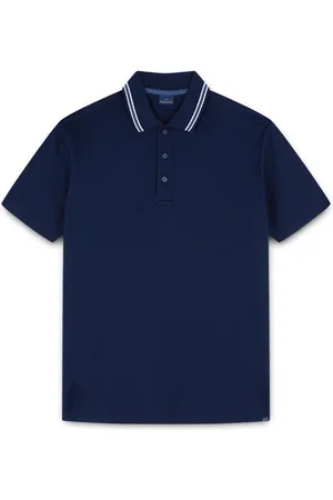Paul & Shark Top, Herre, Blå, 2XL, Bomuld, Stribet bomuldspolo