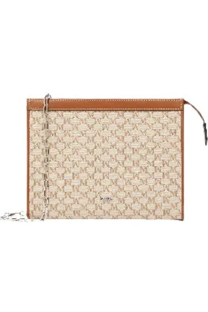 Max Mara Taske, Dame, Brun, ONE SIZE, Bomuld, Brun Lille Flad Kuvert Taske