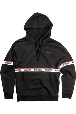 Moschino Sweathshirts & Hoodies, Herre, Sort, L, Bomuld, Logo Banda All Over Bomuldsfleece