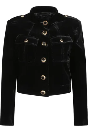 Tom Ford Jakke, Dame, Sort, S, Bomuld, Sort Kort Fløjl Jakke