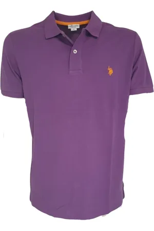U.S. Polo Assn. Top, Herre, Lilla, XL, Bomuld, Lilla Bomuld Polo Logo T-Shirt