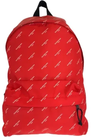 Balenciaga Pre-owned, Herre, Rød, ONE SIZE, Pre-owned Canvas rygsaekke