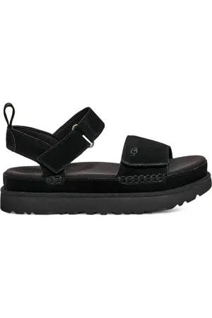 UGG Sko, Dame, Sort, 40 EU, Læder, Sorte flade sandaler Goldenstar