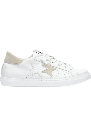 2STAR Sko, Dame, Hvid, 41 EU, Læder, Hvid Læder Afslappet Sneaker Kvinder