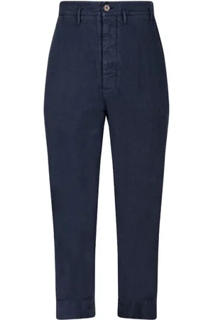 Vivienne Westwood Bukser, Herre, Blå, XL, Blå Linen Cropped Cruise Bukser